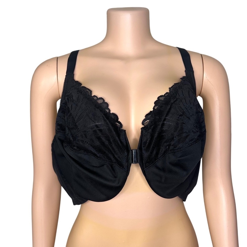 MELENECA Racerback Front Closure Full Coverage Unlined Underwire Bra Size 48B‎